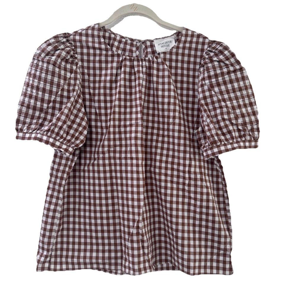 Tuckernuck Brown and White Gingham Blouse